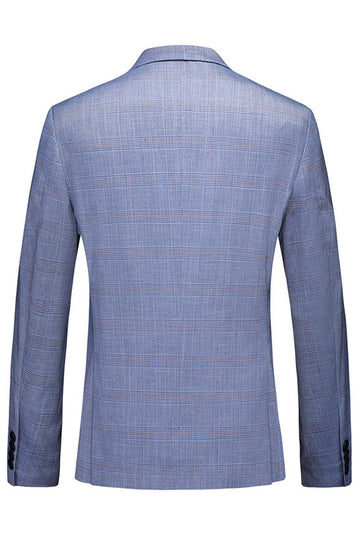 Blue Notched Lapel 3 Pieces Men's Formal Suits